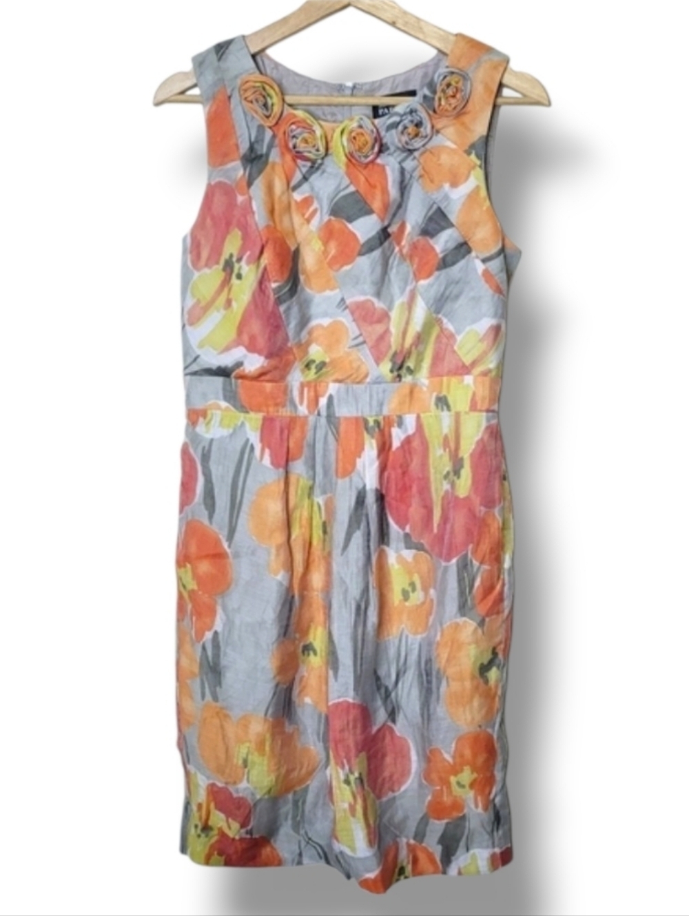 Adrianna Papell Floral Rosette Knee Length Dress Size 10